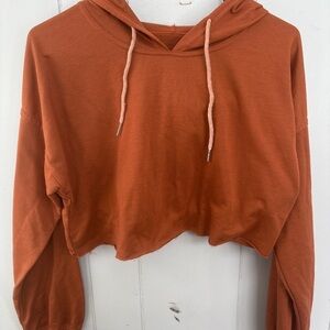 Rust Orange Cropped Hoodie